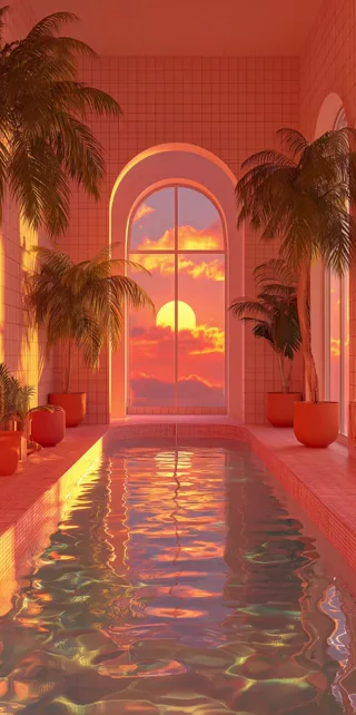 Indoor Pool Sunset